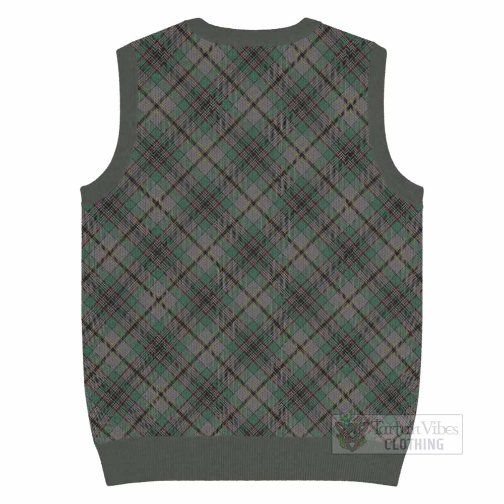 Craig Tartan Knitted V-Neck Vest with Family Crest Cross Style