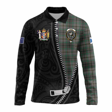 Craig Tartan Long Sleeve Polo Shirt New Zealand Pattern Unique Zipper Stylized