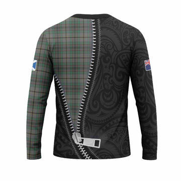 Craig Tartan Long Sleeve T-Shirt New Zealand Pattern Unique Zipper Stylized