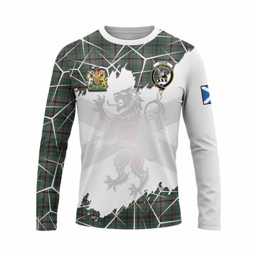 Craig Tartan Long Sleeve T-Shirt with Family Crest and Lion Rampant Grunge Style