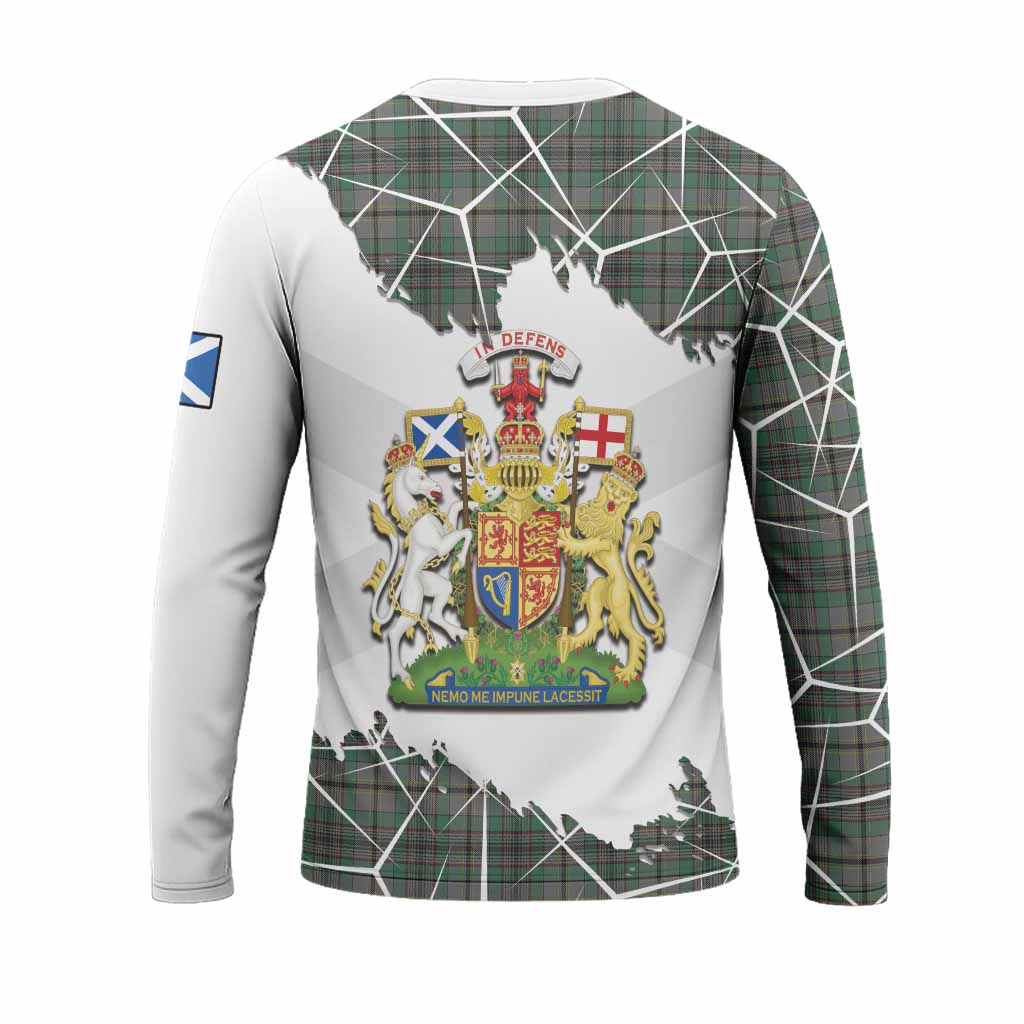 Craig Tartan Long Sleeve T-Shirt with Family Crest and Lion Rampant Grunge Style