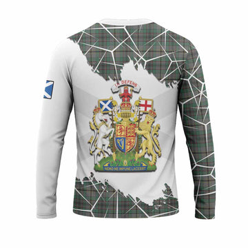 Craig Tartan Long Sleeve T-Shirt with Family Crest and Lion Rampant Grunge Style