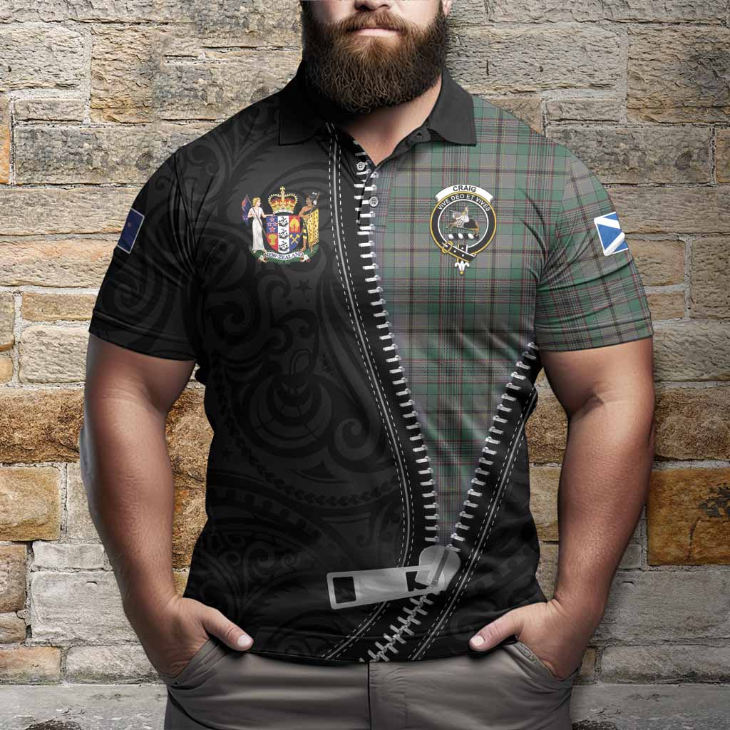 Craig Tartan Polo Shirt New Zealand Pattern Unique Zipper Stylized