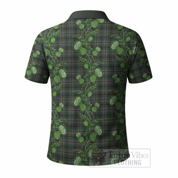 Craig Tartan Polo Shirt Seamless Scottish Thistle Flowers