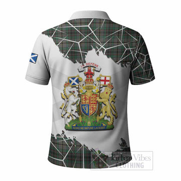 Craig Tartan Polo Shirt with Family Crest and Lion Rampant Grunge Style
