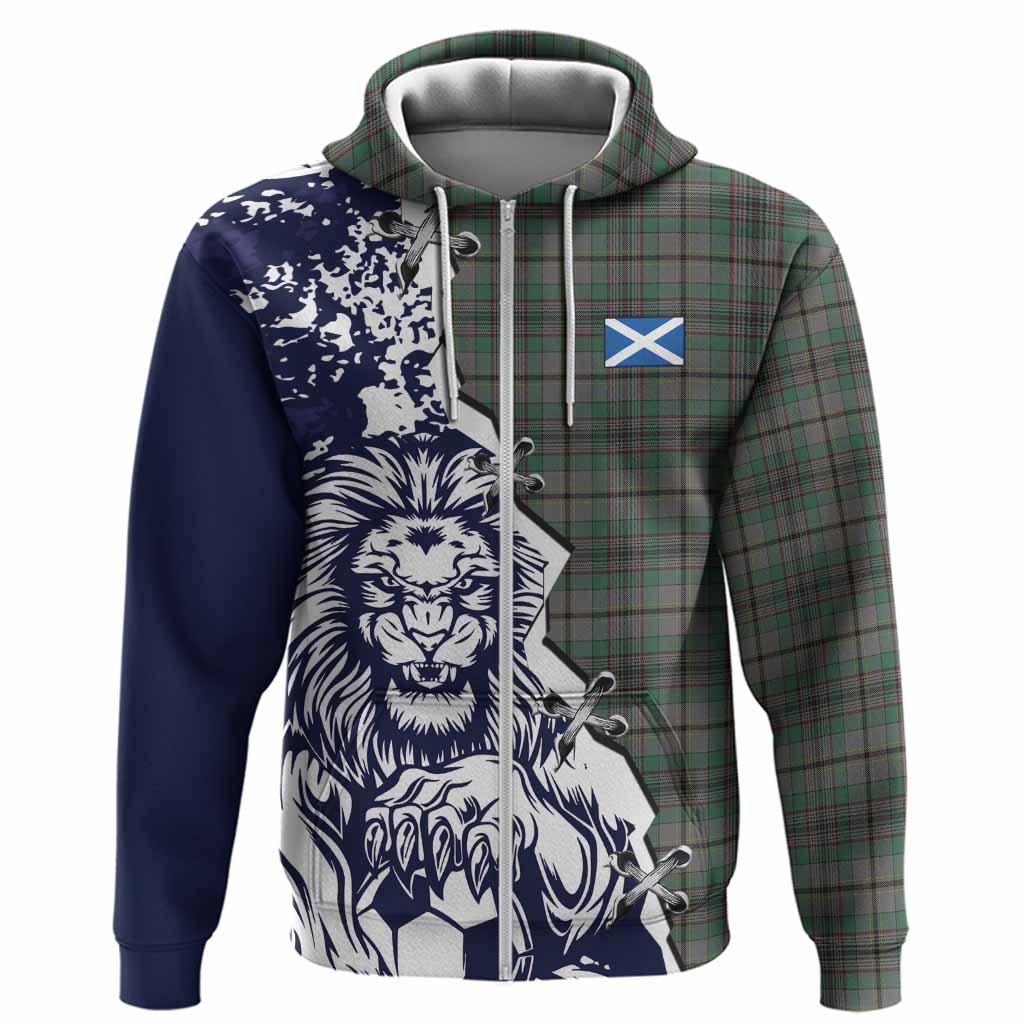 Craig Tartan Scottish Hoodie Angry Lion With Soccer Ball Style