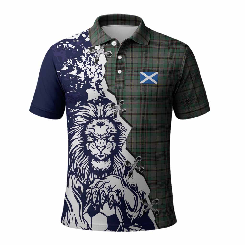 Craig Tartan Scottish Polo Shirt Angry Lion With Soccer Ball Style