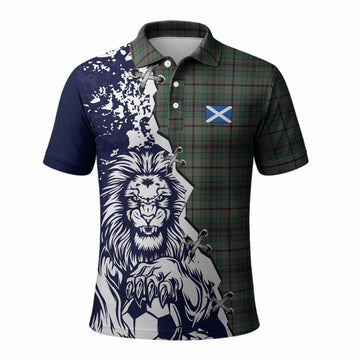 Craig Tartan Scottish Polo Shirt Angry Lion With Soccer Ball Style