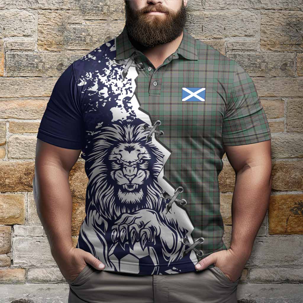 Craig Tartan Scottish Polo Shirt Angry Lion With Soccer Ball Style