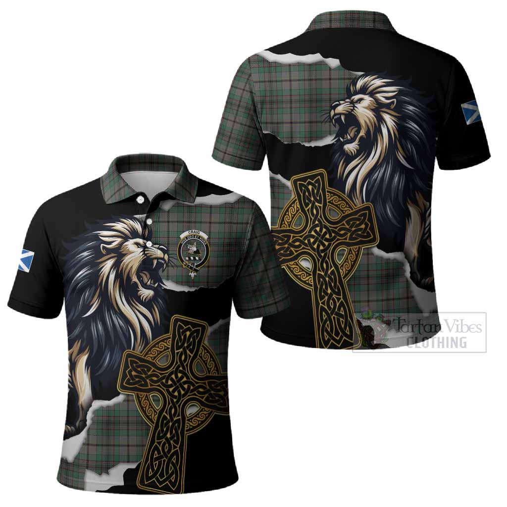 Craig Tartan Scottish Polo Shirt Lion Celtic Heritage