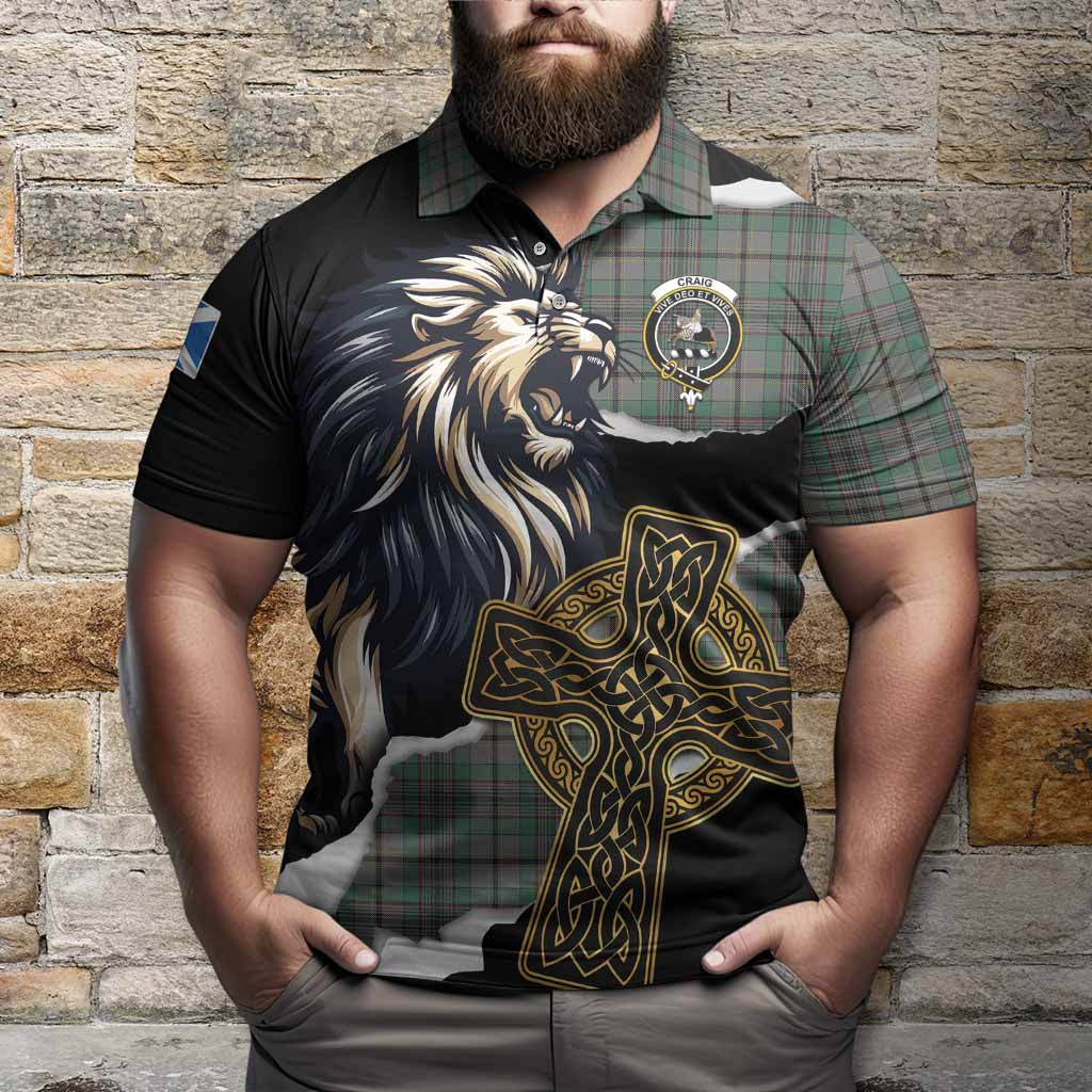 Craig Tartan Scottish Polo Shirt Lion Celtic Heritage