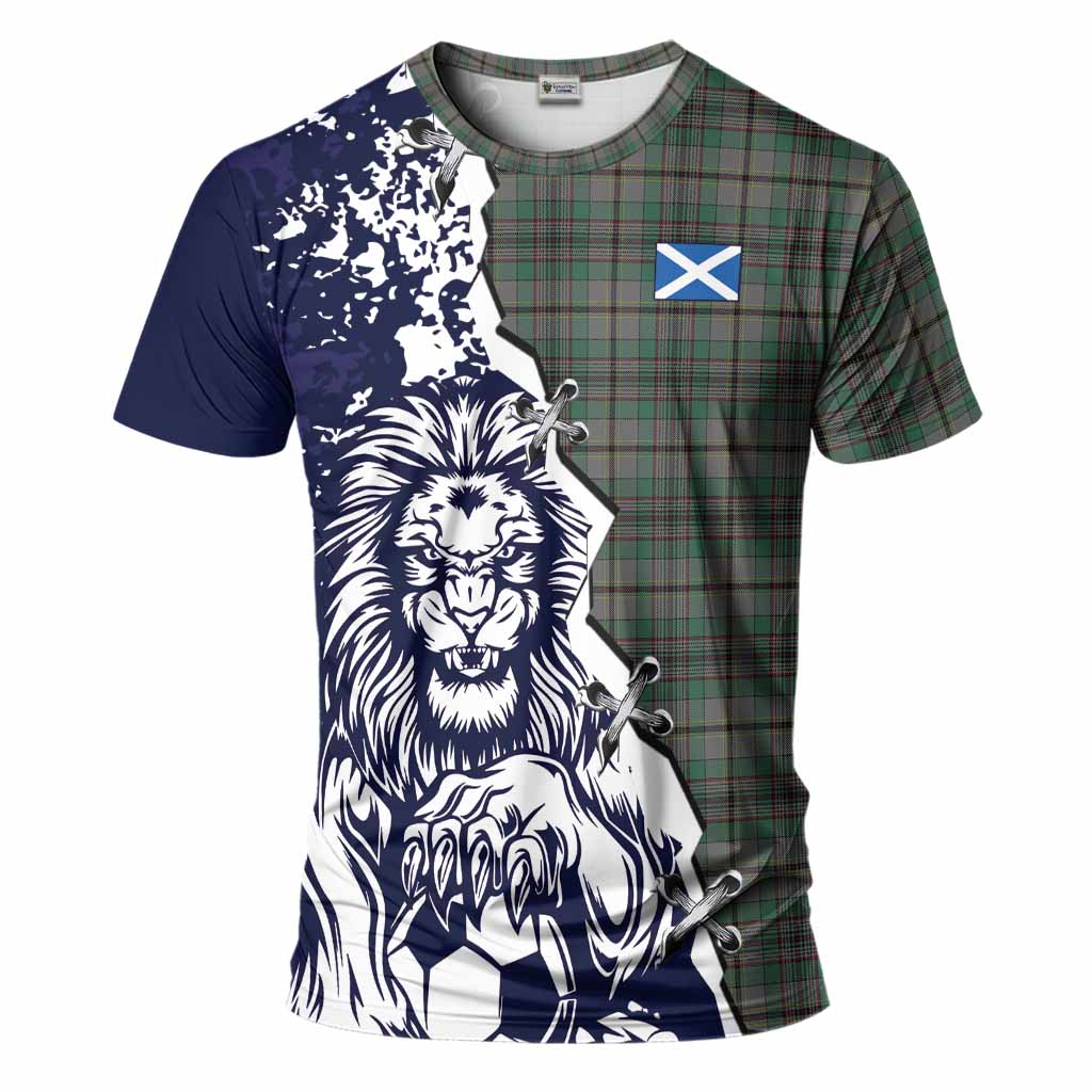 Craig Tartan Scottish T-Shirt Angry Lion With Soccer Ball Style