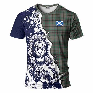 Craig Tartan Scottish T-Shirt Angry Lion With Soccer Ball Style