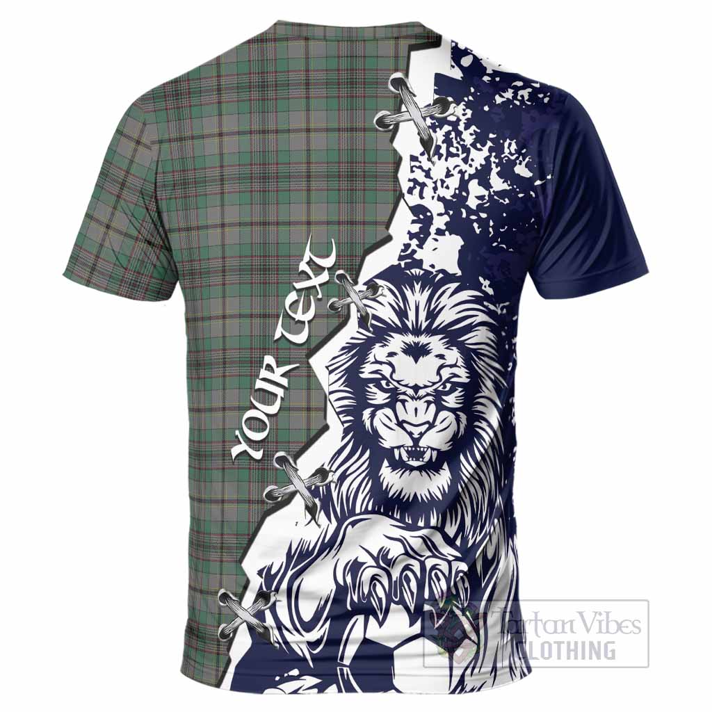 Craig Tartan Scottish T-Shirt Angry Lion With Soccer Ball Style