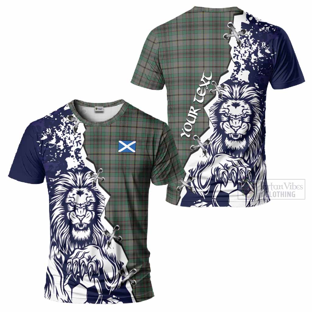 Craig Tartan Scottish T-Shirt Angry Lion With Soccer Ball Style