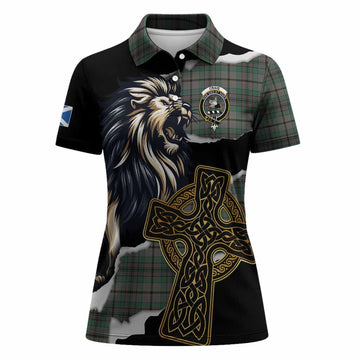 Craig Tartan Scottish Women Polo Shirt Lion Celtic Heritage