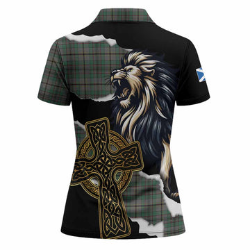 Craig Tartan Scottish Women Polo Shirt Lion Celtic Heritage