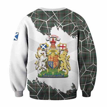 Craig Tartan Sweatshirt with Family Crest and Lion Rampant Grunge Style