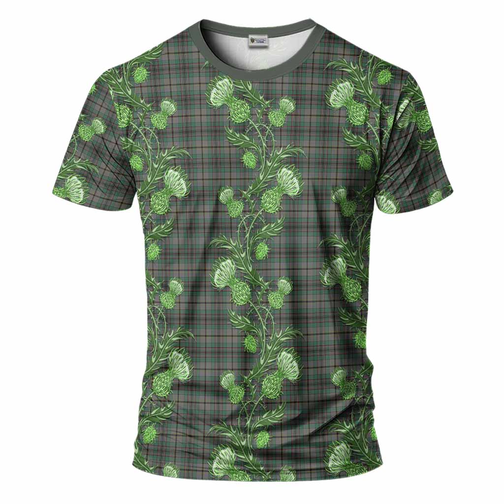 Craig Tartan T-Shirt Seamless Scottish Thistle Flowers