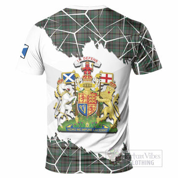 Craig Tartan T-Shirt with Family Crest and Lion Rampant Grunge Style