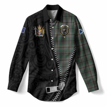 Craig Tartan Women Casual Shirt New Zealand Pattern Unique Zipper Stylized