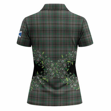 Craig Tartan Women Polo Shirt Thistle Scottish Spirit