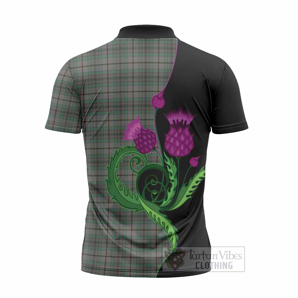 Craig Tartan Zipper Polo Shirt Traditional Scottish Thistle