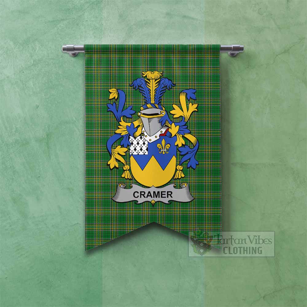 Cramer Irish Clan Tartan Gonfalon, Tartan Banner with Coat of Arms Fishtail - Tartan Vibes Clothing