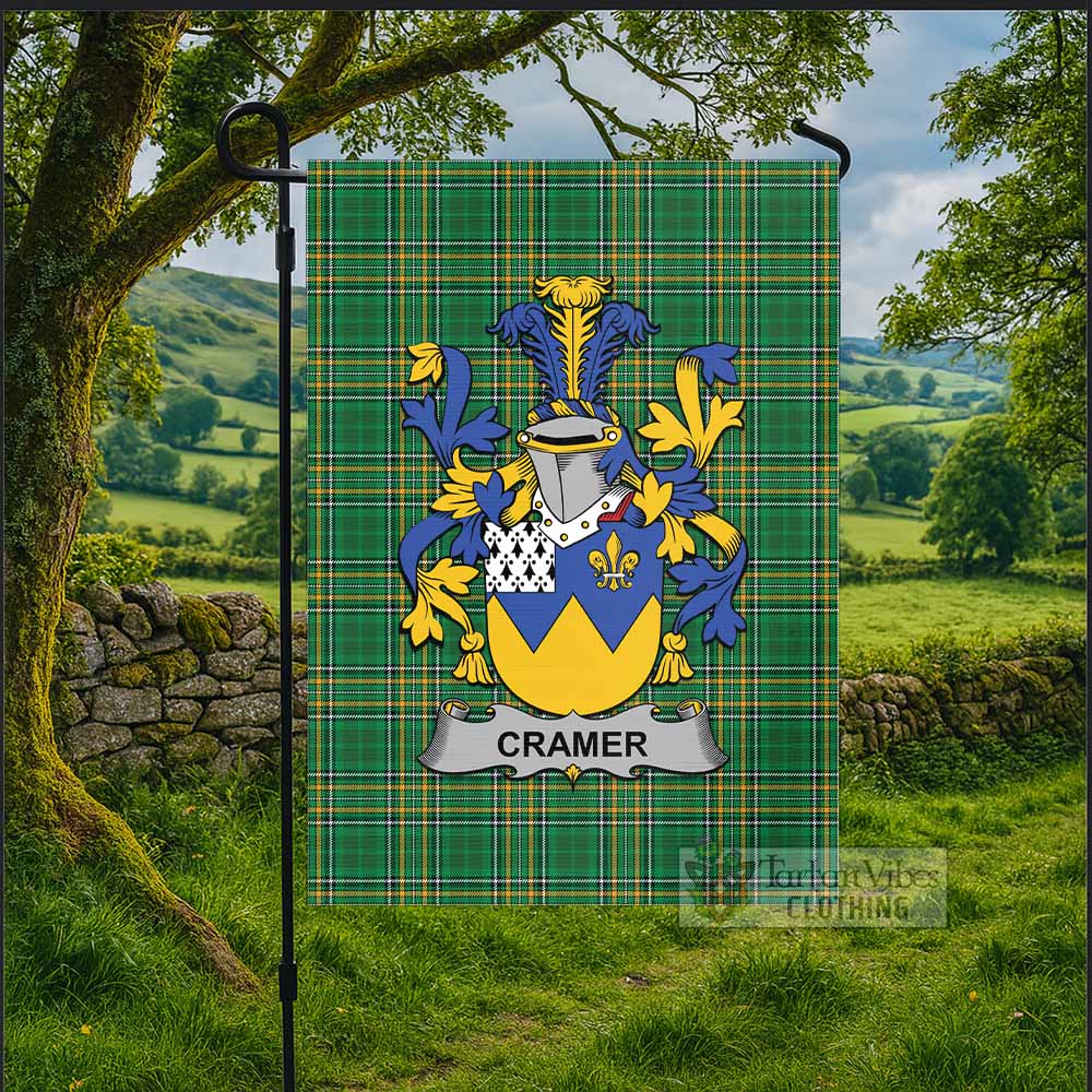 Cramer Irish Clan Tartan Flag with Coat of Arms