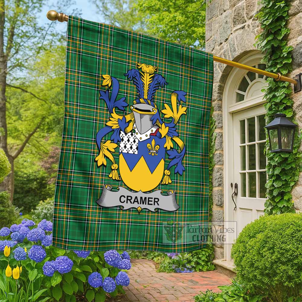 Cramer Irish Clan Tartan Flag with Coat of Arms
