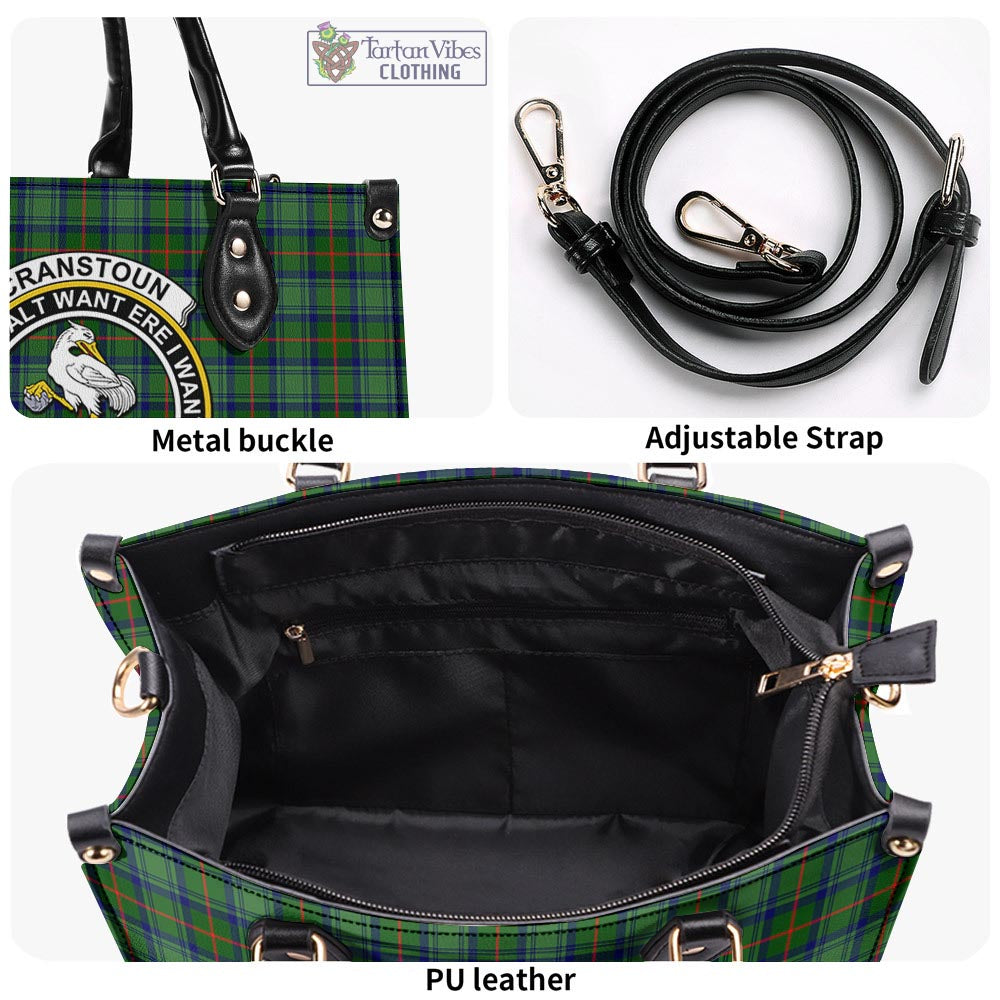 Cranstoun (Cranston) Tartan Luxury Leather Handbags with Family Crest - Tartan Vibes Clothing