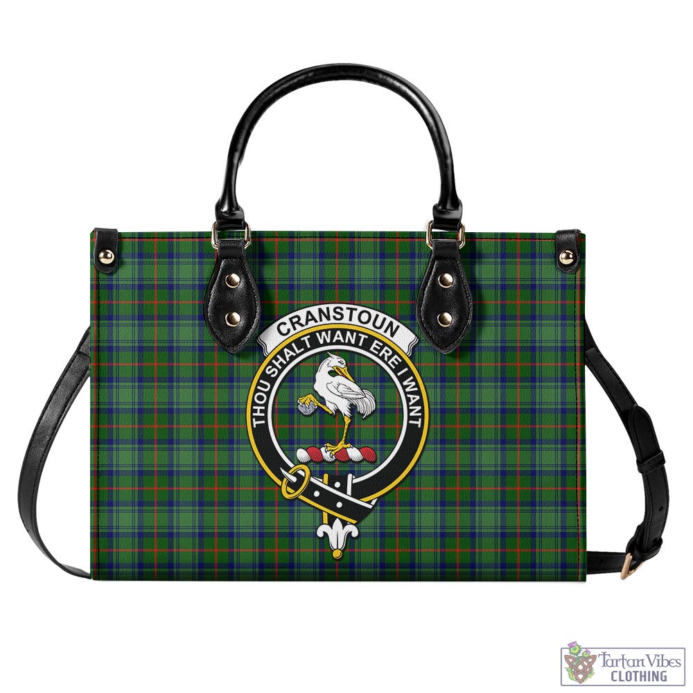 Cranstoun (Cranston) Tartan Luxury Leather Handbags with Family Crest - Tartan Vibes Clothing