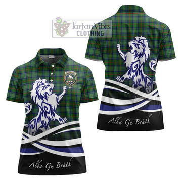 Cranstoun (Cranston) Tartan Women's Polo Shirt with Alba Gu Brath Regal Lion Emblem Women - Tartan Vibes Clothing
