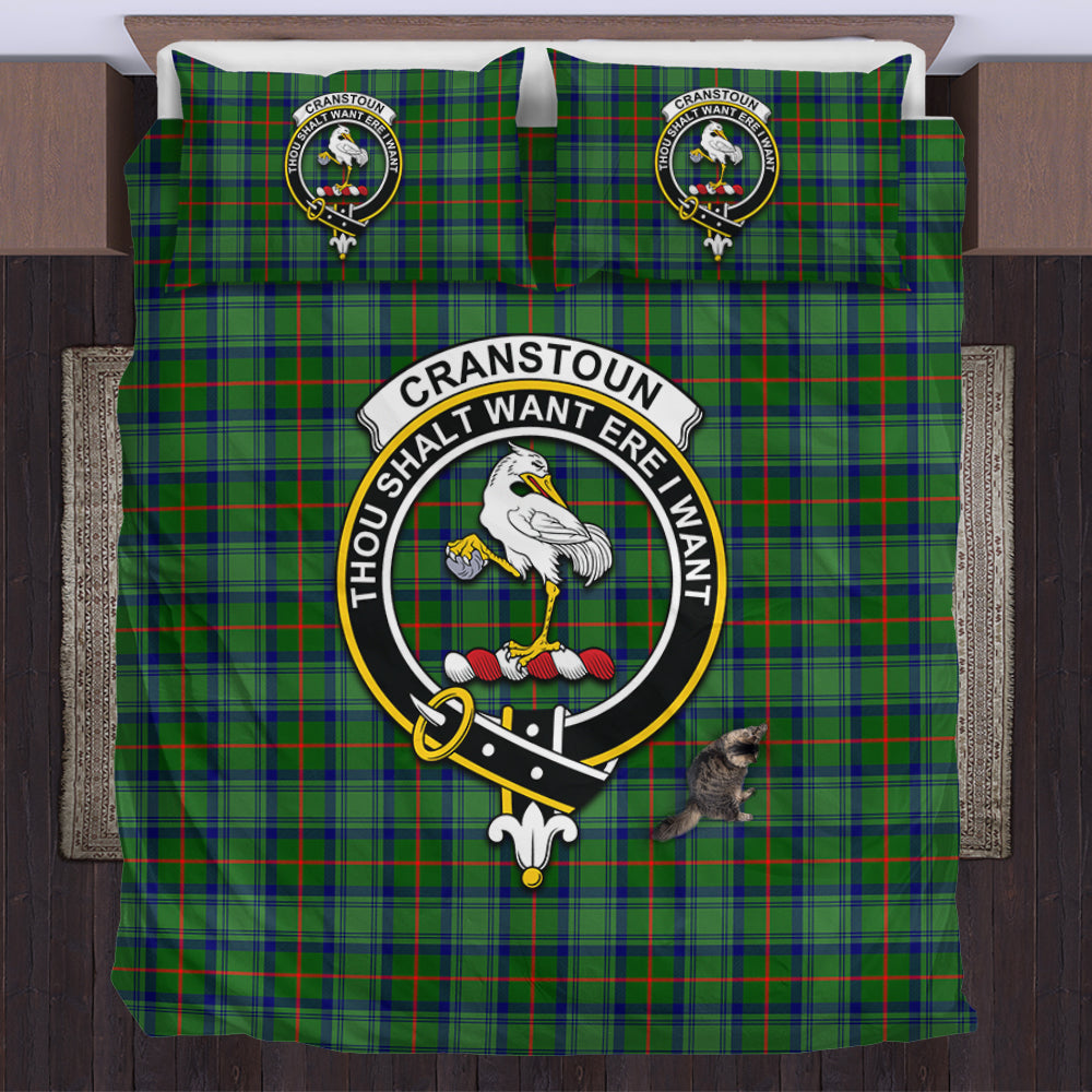 Cranstoun (Cranston) Tartan Bedding Set with Family Crest US Bedding Set - Tartan Vibes Clothing