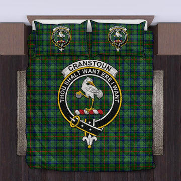 Cranstoun (Cranston) Tartan Quilt Bed Set with Family Crest King - Tartan Vibes Clothing