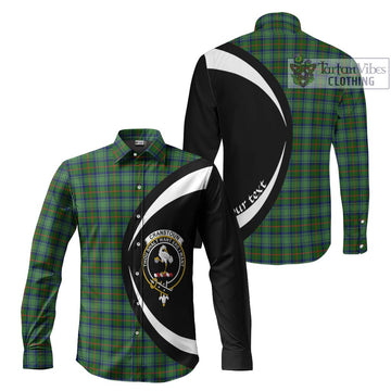 Cranstoun (Cranston) Tartan Long Sleeve Button Up with Family Crest Circle Style Men's Shirt S - Tartan Vibes Clothing