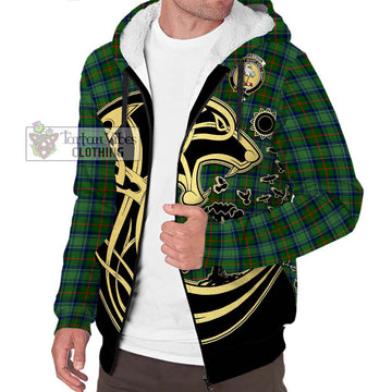 Cranstoun (Cranston) Tartan Sherpa Hoodie with Family Crest Celtic Wolf Style Unisex S - Tartan Vibes Clothing