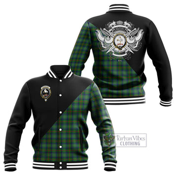 Cranstoun (Cranston) Tartan Baseball Jacket with Family Crest and Military Logo Style Unisex - Tartan Vibes Clothing