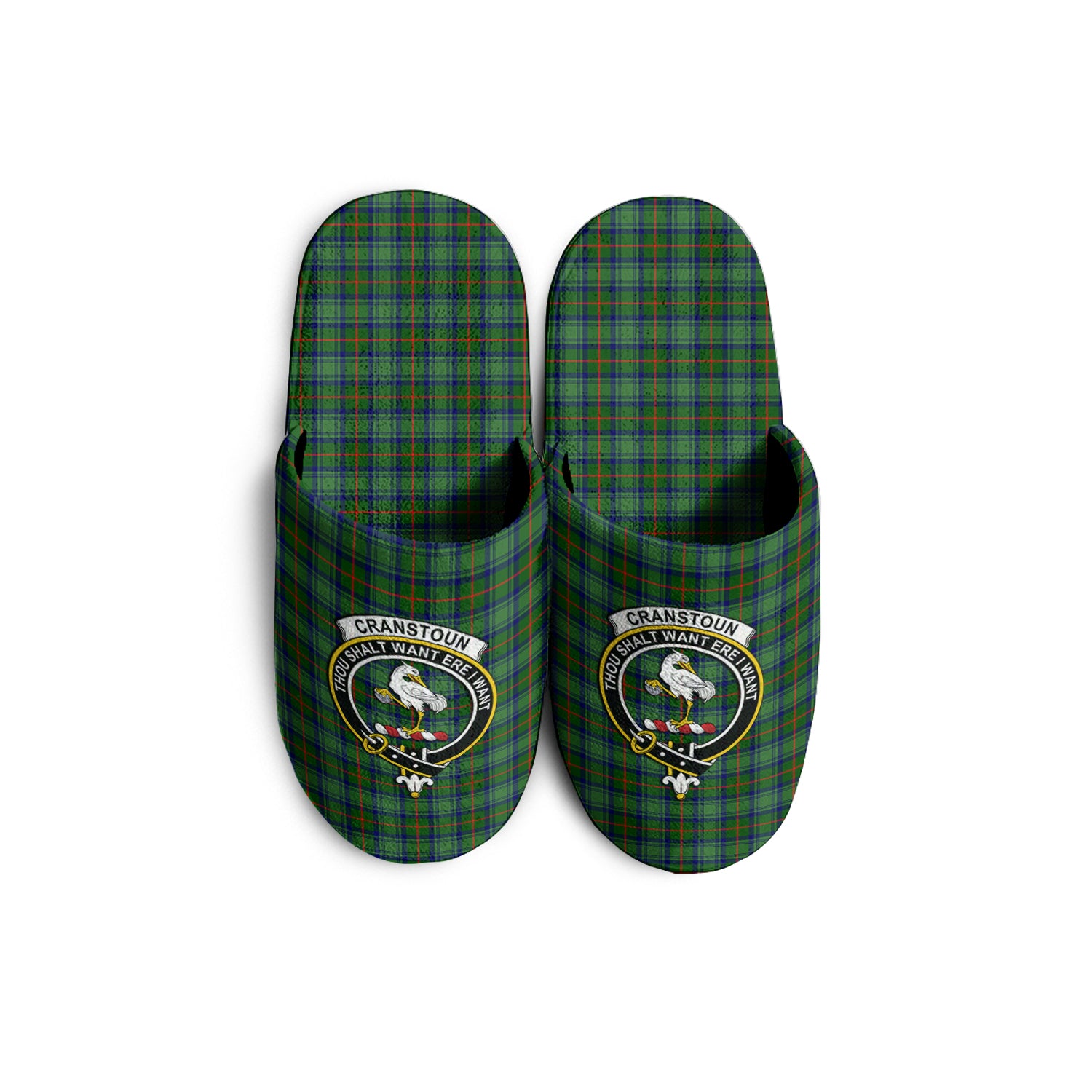 Cranstoun (Cranston) Tartan Home Slippers with Family Crest KIDS - Tartan Vibes Clothing