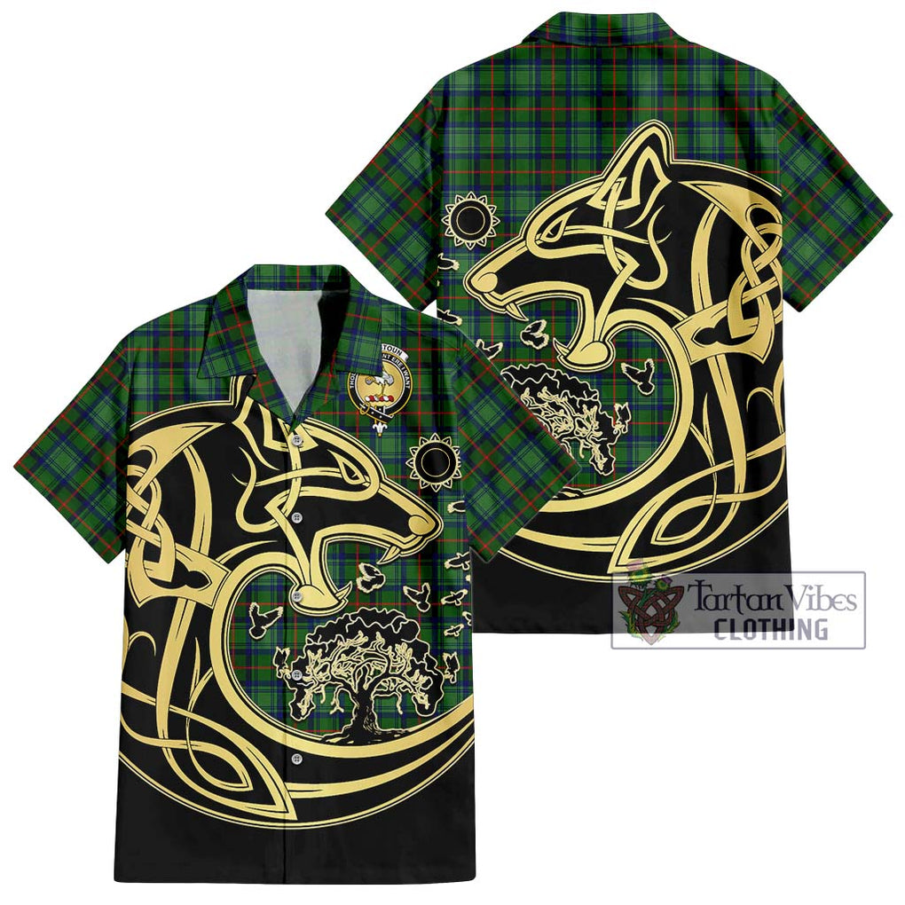 Cranstoun (Cranston) Tartan Hawaiian Shirt with Family Crest Celtic Wolf Style Kid - Tartan Vibes Clothing