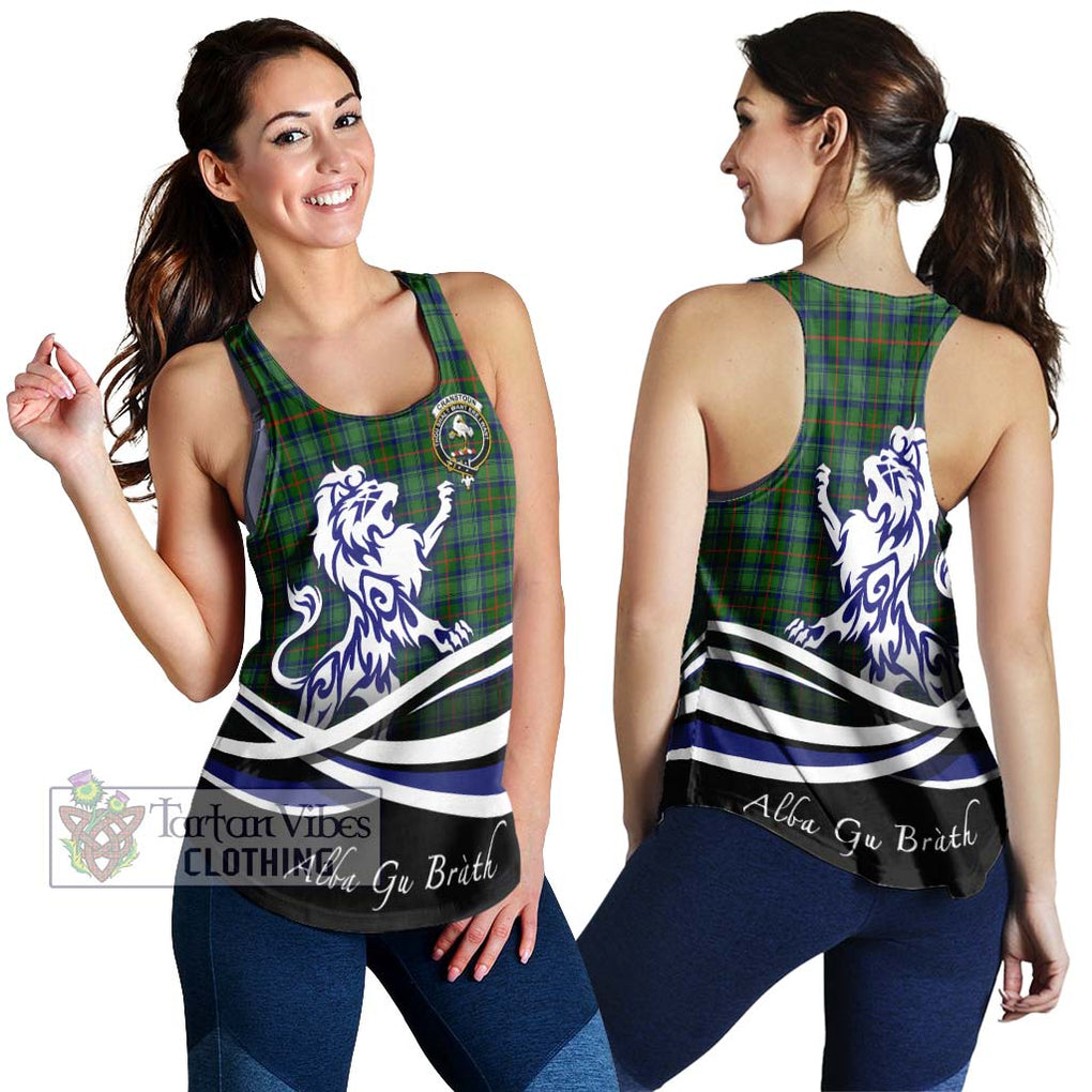 Cranstoun (Cranston) Tartan Women's Racerback Tanks with Alba Gu Brath Regal Lion Emblem 4XL - Tartan Vibes Clothing
