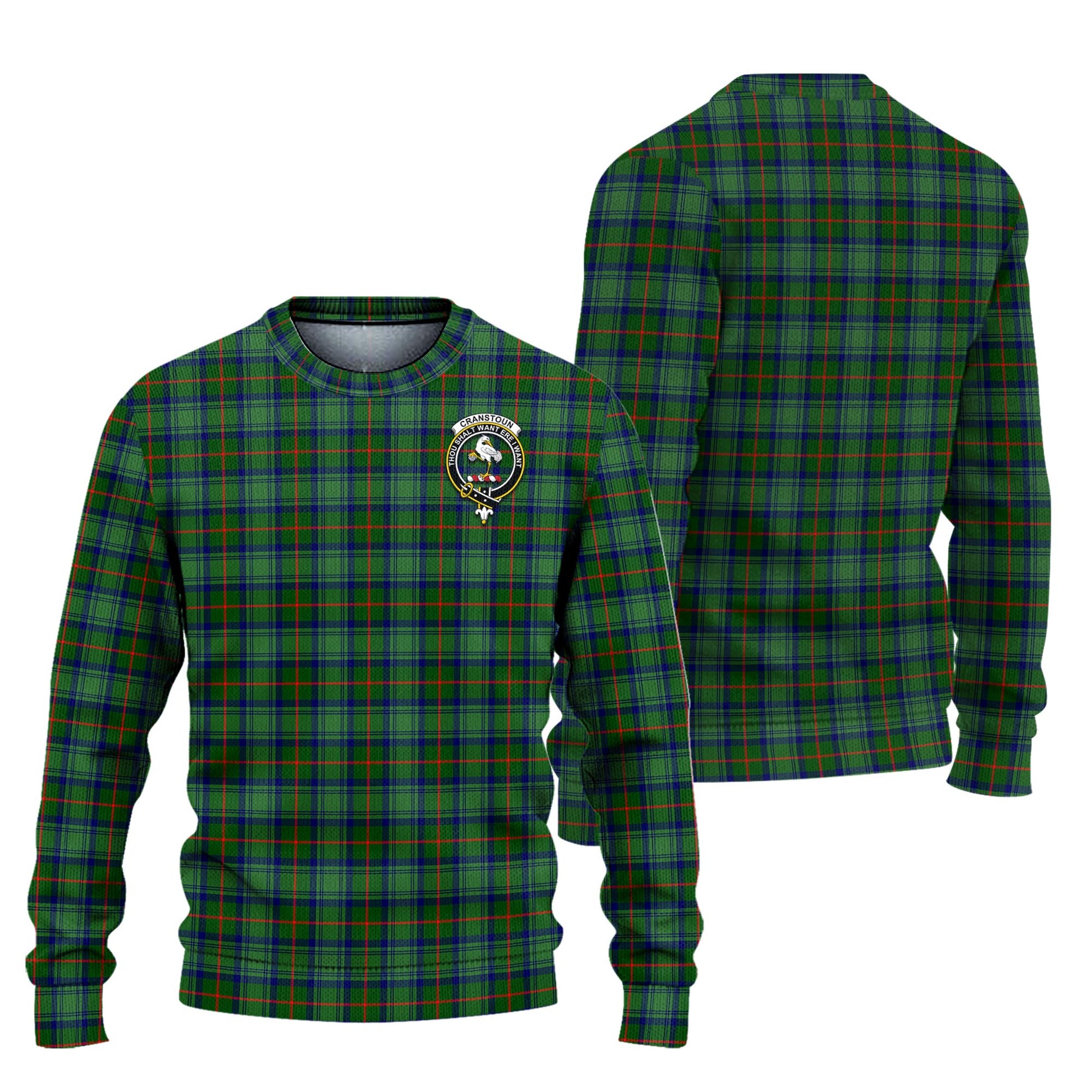 Cranstoun (Cranston) Tartan Ugly Sweater with Family Crest Unisex - Tartan Vibes Clothing