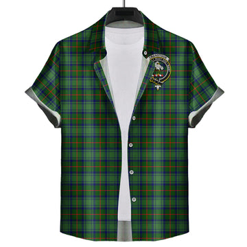 Cranstoun Tartan Short Sleeve Button Down Shirt with Family Crest