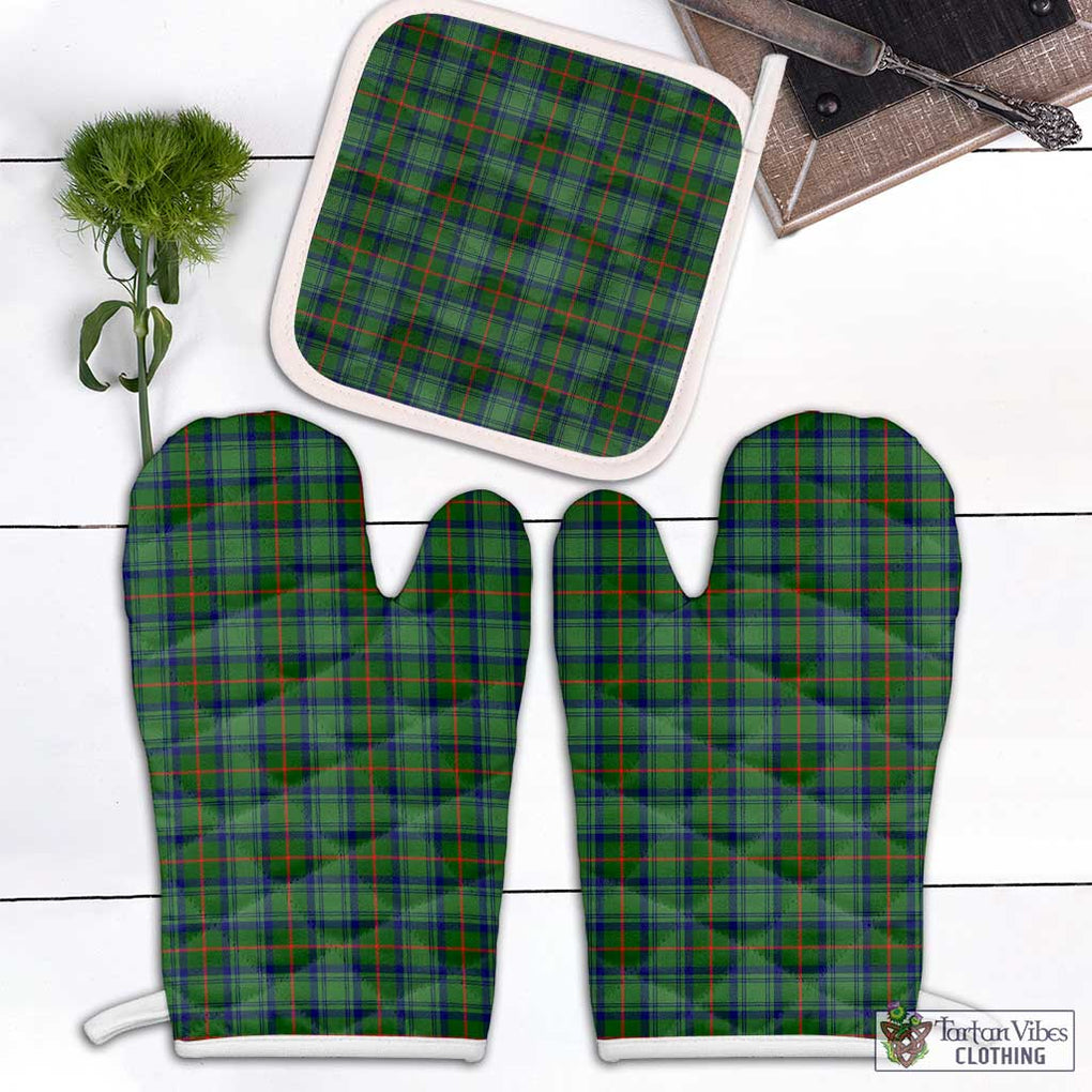 Cranstoun (Cranston) Tartan Combo Oven Mitt & Pot-Holder Combo 2 Oven Mitt & 1 Pot-Holder Black - Tartan Vibes Clothing