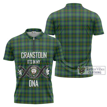 Cranstoun (Cranston) Tartan Zipper Polo Shirt with Family Crest DNA In Me Style Unisex - Tartan Vibes Clothing