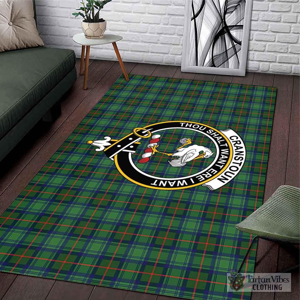 Cranstoun (Cranston) Tartan Area Rug with Family Crest L 59*86 inch (150x220 cm) - Tartan Vibes Clothing