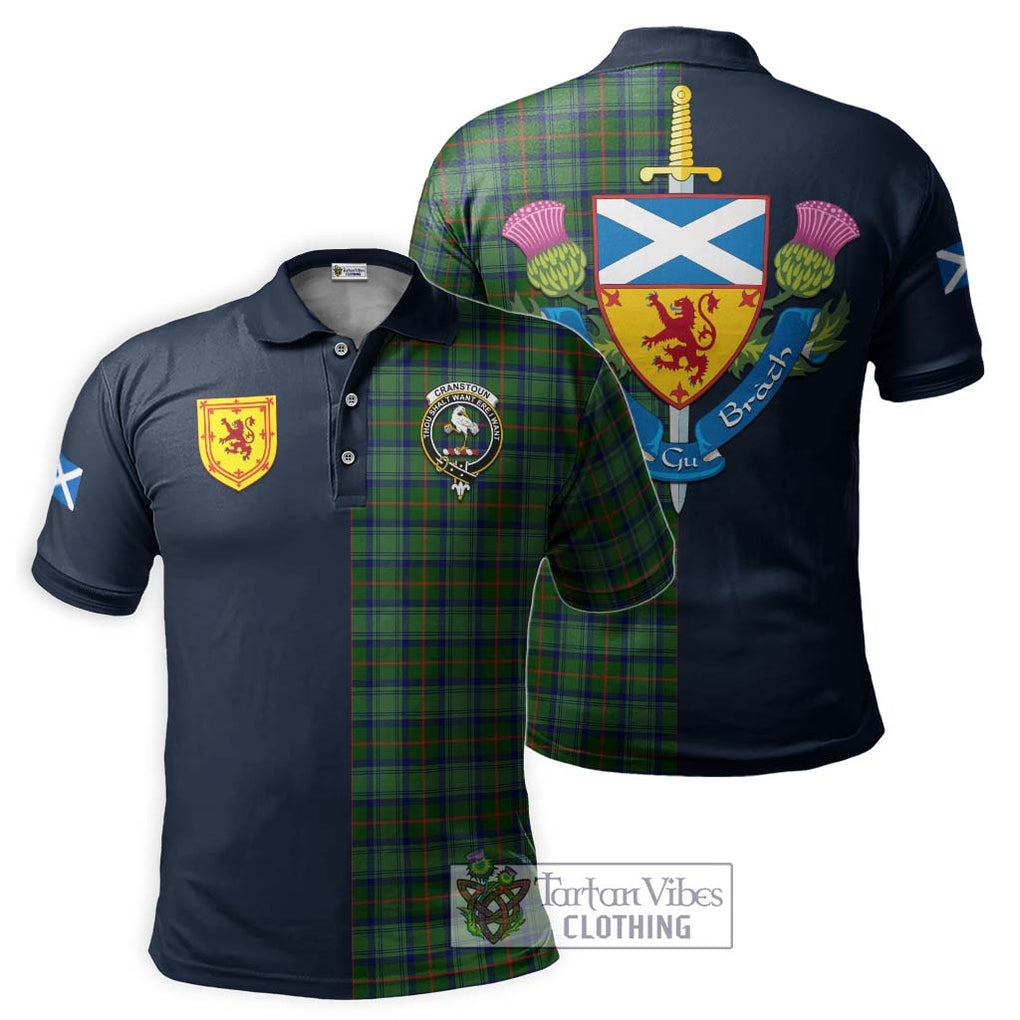 Cranstoun (Cranston) Tartan Polo Shirt Alba with Scottish Lion Royal Arm Half Style Kid - Tartan Vibes Clothing