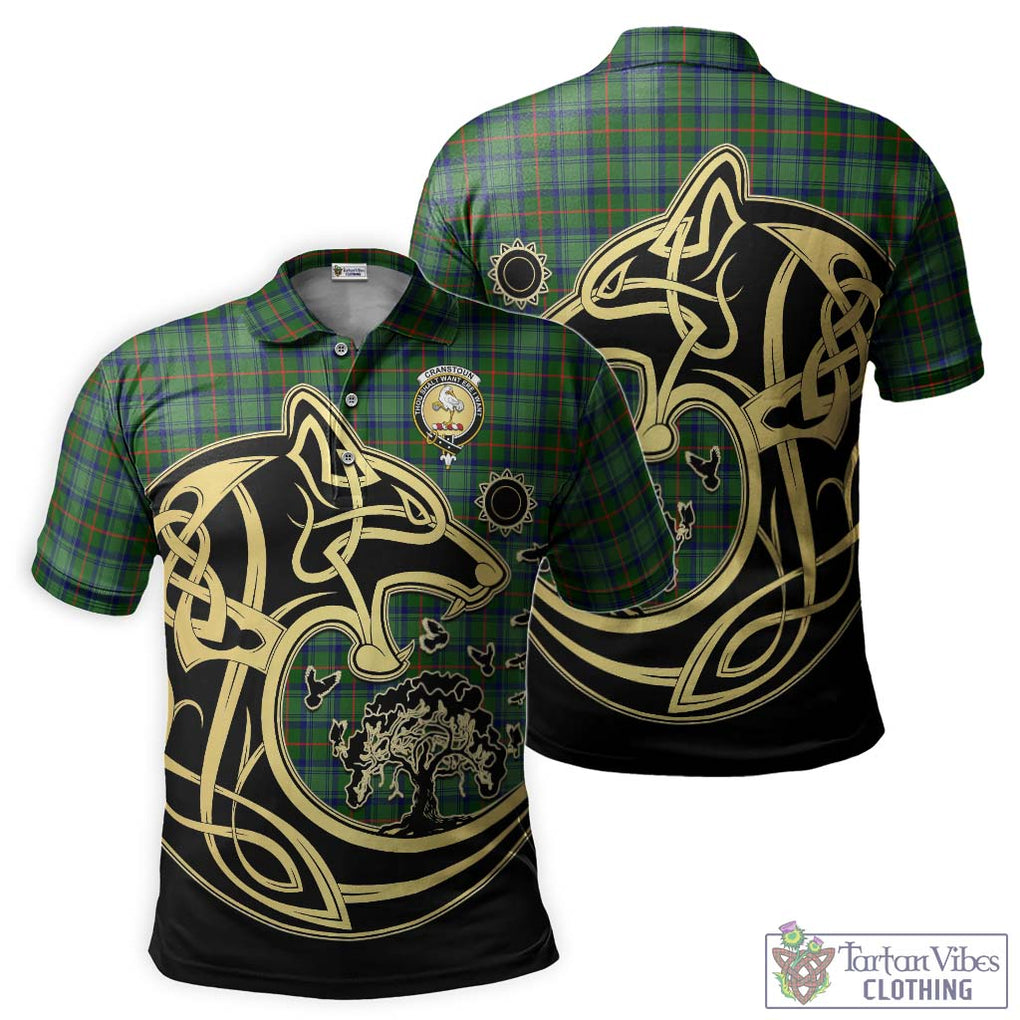 Cranstoun (Cranston) Tartan Polo Shirt with Family Crest Celtic Wolf Style Kid - Tartan Vibes Clothing