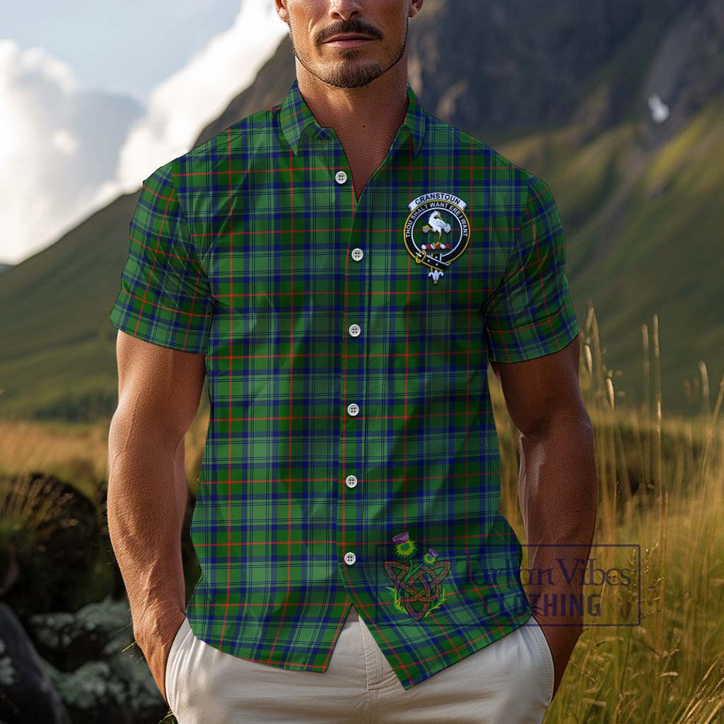 Cranstoun (Cranston) Tartan Cotton Hawaiian Shirt with Family Crest Kid - Tartan Vibes Clothing
