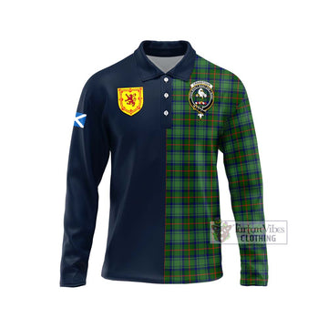 Cranstoun (Cranston) Tartan Long Sleeve Polo Shirt Alba with Scottish Lion Royal Arm Half Style Unisex - Tartan Vibes Clothing